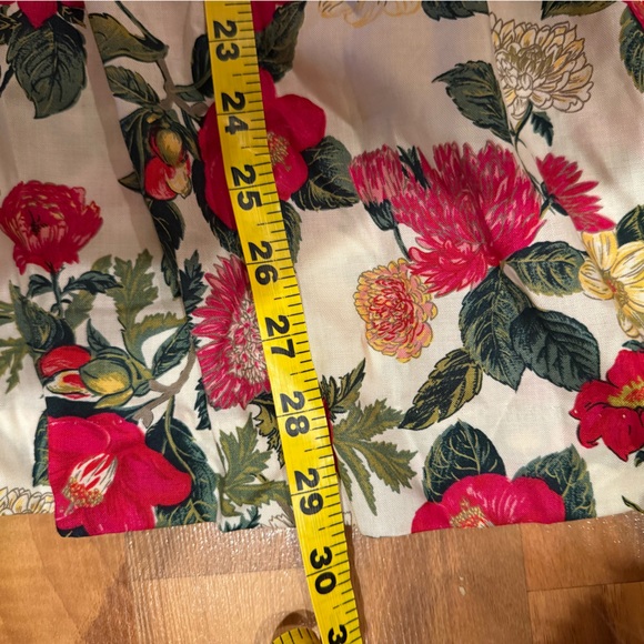 Vintage floral skirt red white green yellow size 14P cottage‎ fairy coquette - Picture 11 of 12